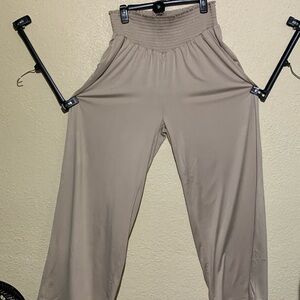 Tarse Palooza Pants 2XL Beige NWT Stretchy Elastic Wait Soft Polyester spandex